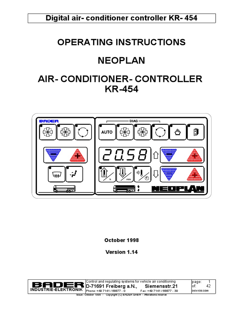 Digital Air - Conditioner Controller KR - 454 | PDF | Air Conditioning ...