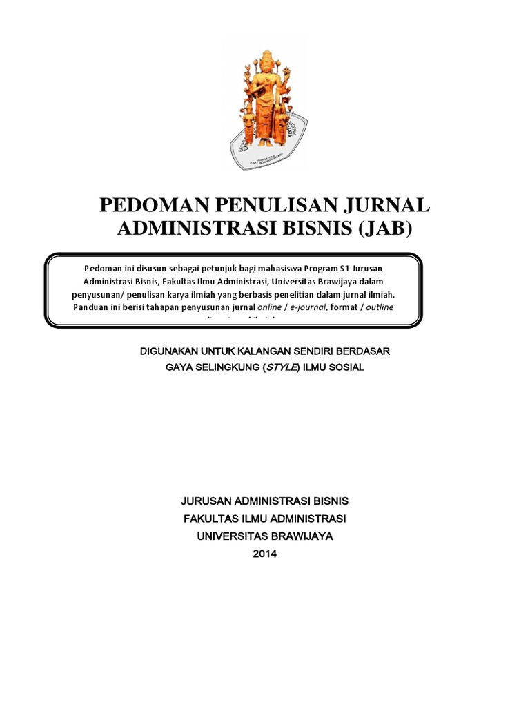 Pedoman Penulisan Jurnal Administrasi Bisnis Pedoman Penulisan Jurnal Administrasi Bisnis