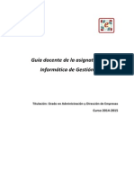 Guía Docente de La Asignatura: Informática de Gestión: Titulación: Grado en Administración y Dirección de Empresas