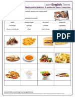 A Restaurant Menu - Exercises 3