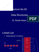 Lecture No.03 Data Structures: Dr. Sohail Aslam