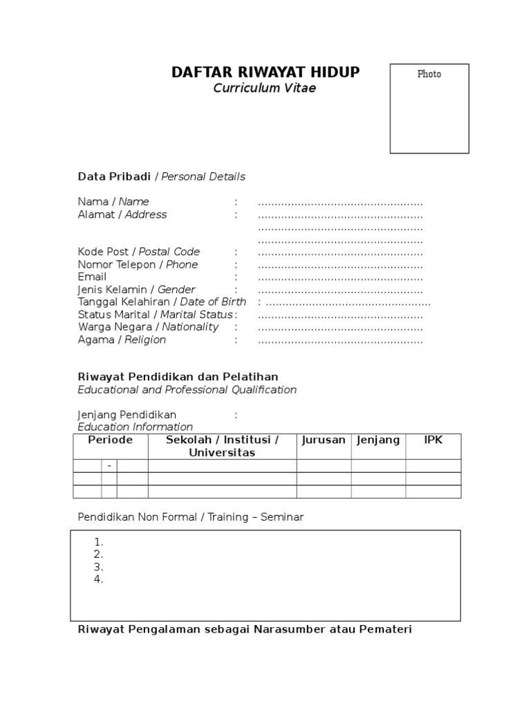 Cv Pemateri Seminar Doc Naik Kelas