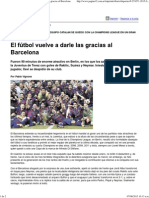 El Fútbol Vuelve a Darle Las Gracias Al Barcelona