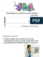 Penanganan Anastesi Pada Pasien Geriatri