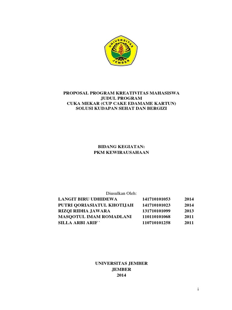 Contoh Proposal PKM-K lolos dikti