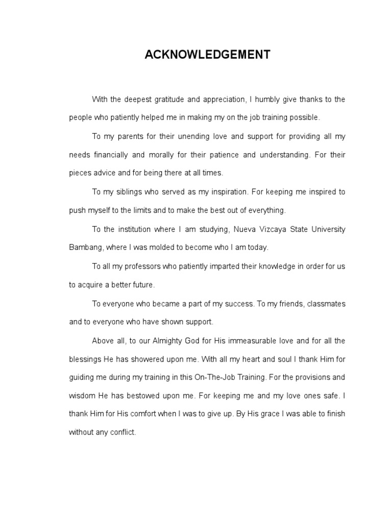 Acknowledgement 2 Pdf