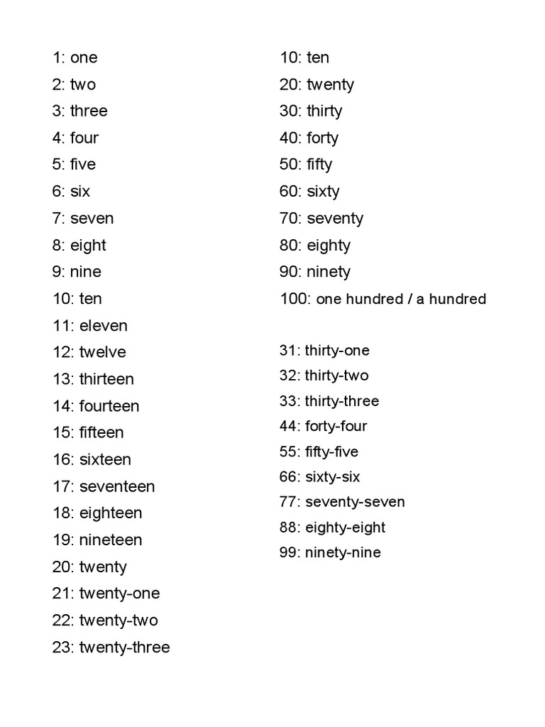 Numbers | PDF