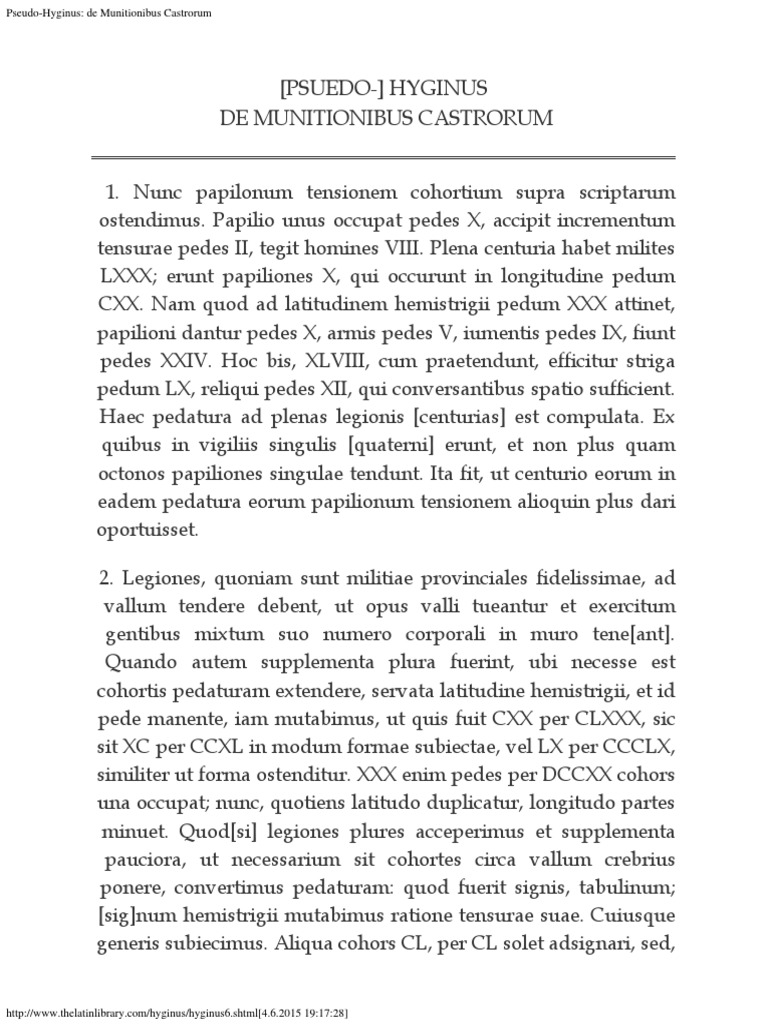 PseudoHyginus de Munitionibus Castrorum PDF