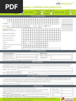 Digital Signature Certificate Subscription Form