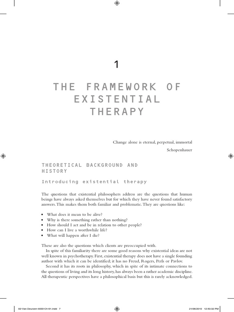 02 Van Deurzen CH 01 PDF Existentialism Psychotherapy
