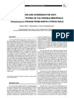 Isolation and Screening For Antimicrobial Activities of Culturable Mesophilic Streptomyces Strains From North Cyprus Soils