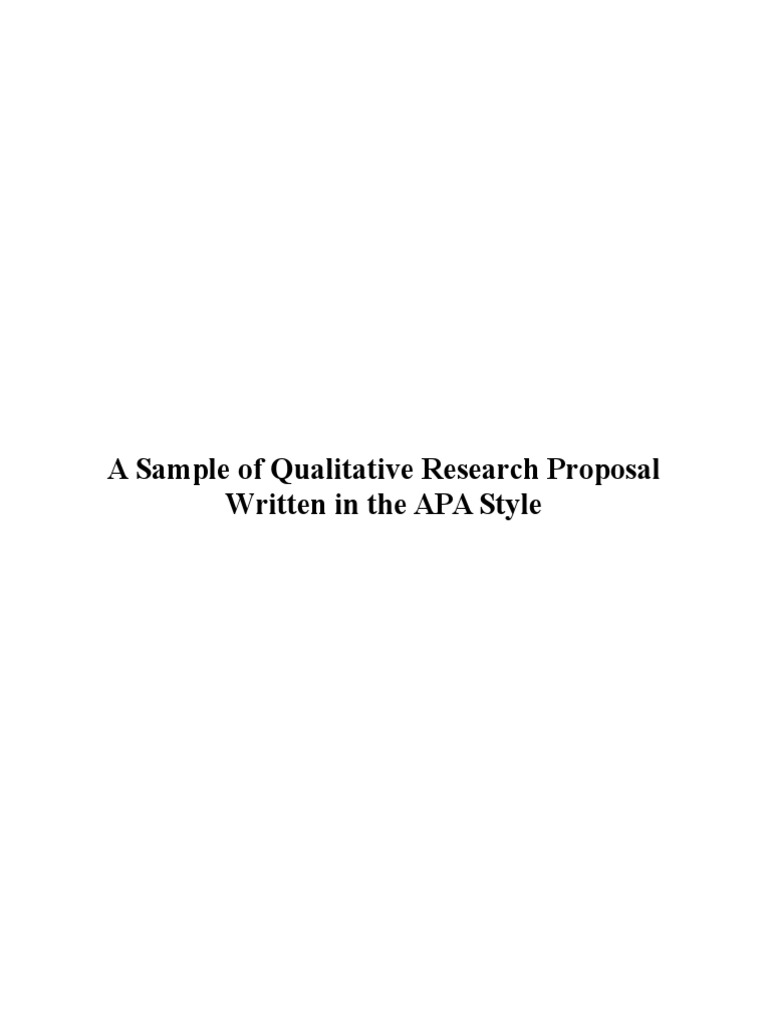 qualitative research proposal example apa