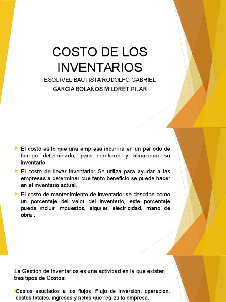 Costos de Mantenimiento de Inventarios | PDF | Inventario | Costo
