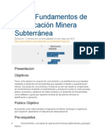 Curso Fundamentos de Planificación Minera Subterránea