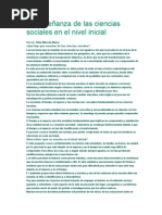 La enseÃ±anza de las ciencias sociales en el nivel inicial
