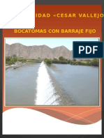 Diseño bocatoma barraje fijo