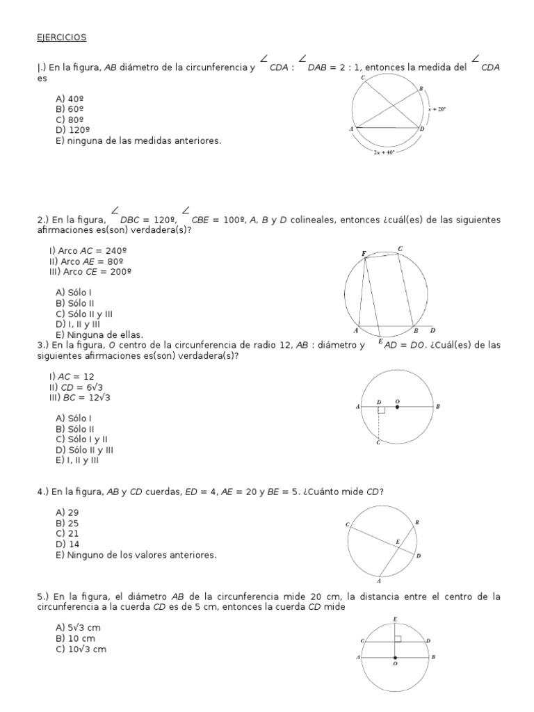 Ejercicios Resueltos de Circunferencia | PDF | Geometría | Geometría ...