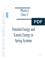 Physics I Class 11: Potential Energy and Kinetic Energy in Spring Systems