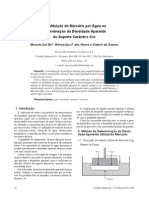 Substituição Do Mercúrio Por Água Na Determinação Da Densidade Aparente Do Suporte Cerâmico Cru