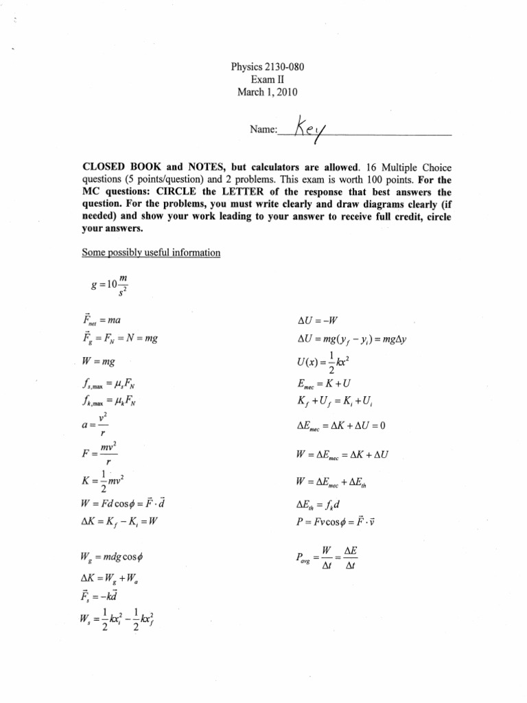 Phy10 Diagnostic Friction Force