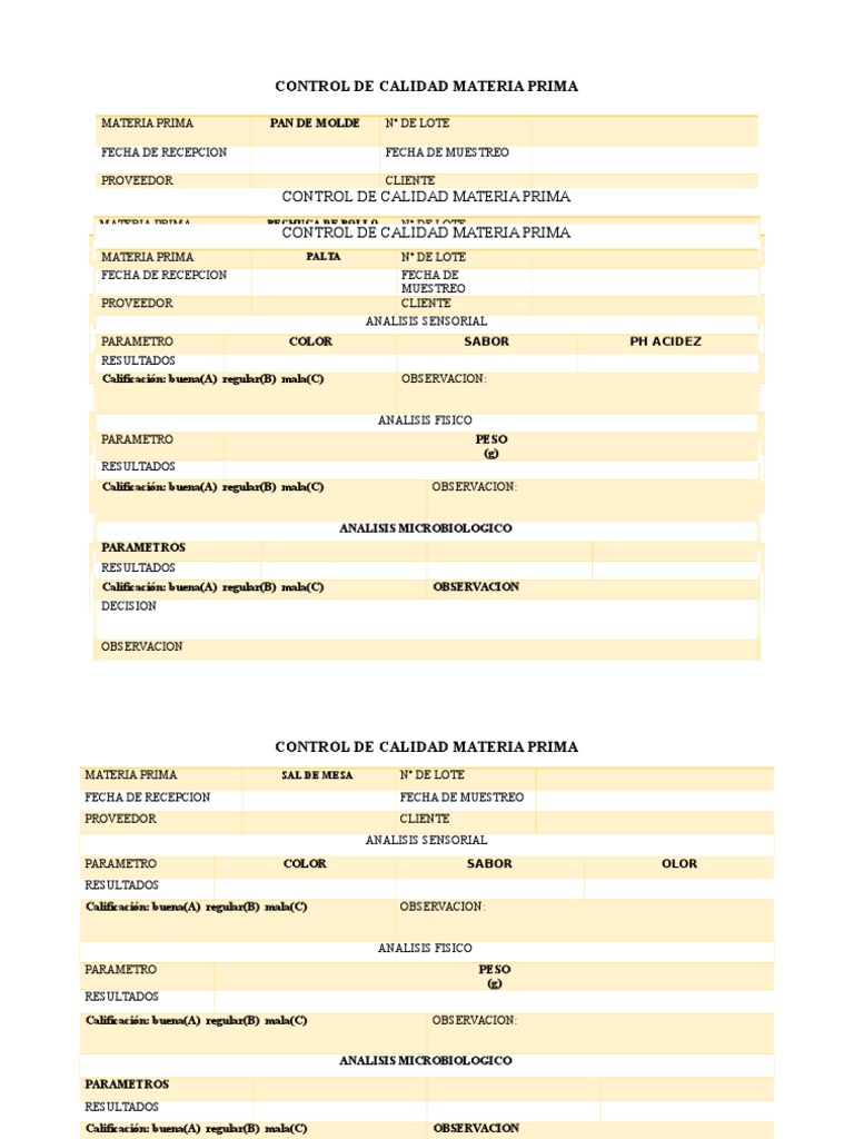 Formatos de Control de Calidad | PDF | Naturaleza