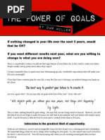 The Power of Goals: by Dan Miller