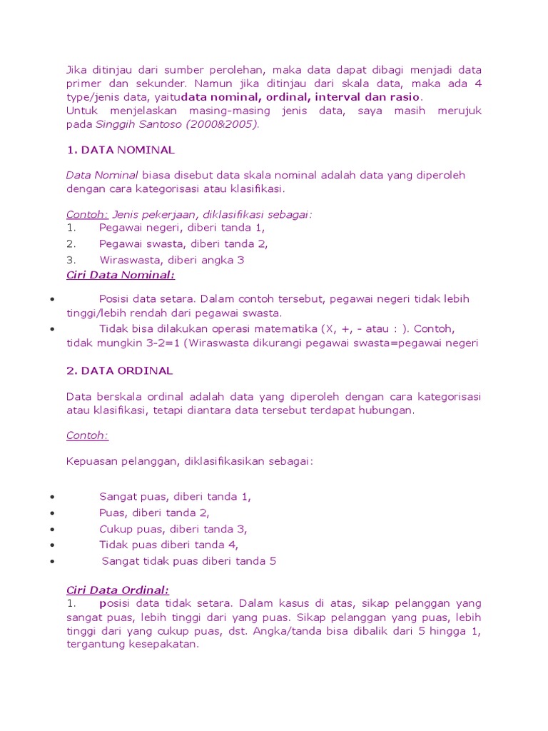 Jenis dan Contoh Data Statistik | PDF