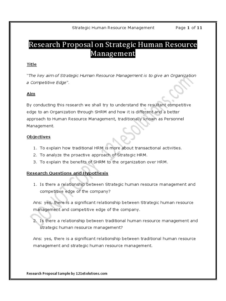 hr dissertation proposal example