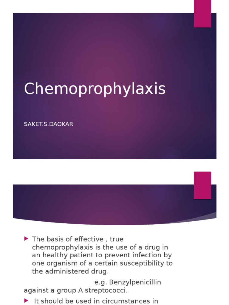 Chemo Prophylaxis Infection Public Health