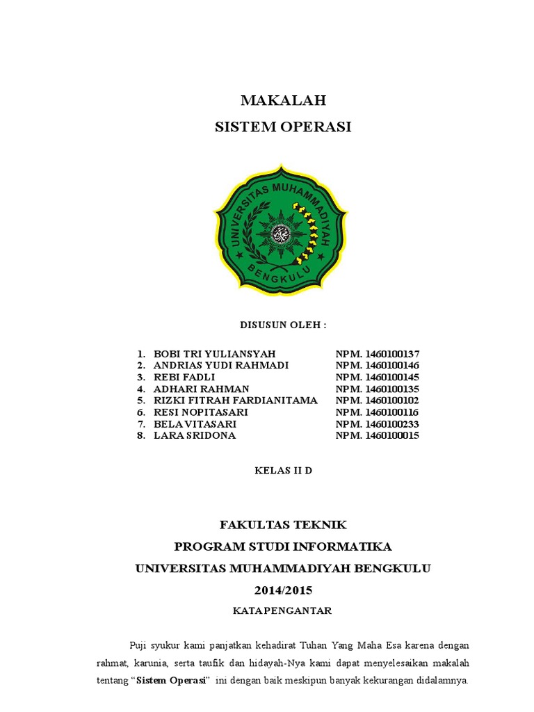 Makalah Sistem Operasi