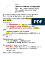 Campaign Finance Rules Notes