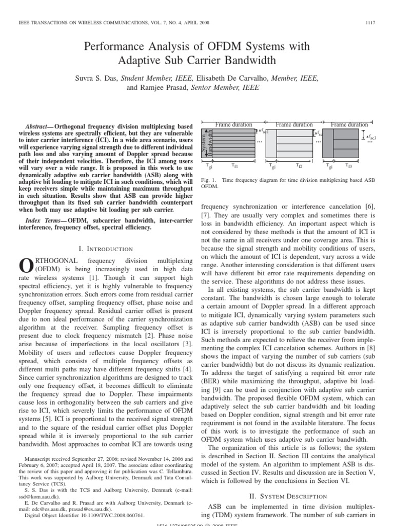 Performance Analysis of OFDM Systems With Performance Analysis of OFDM ...