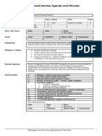 Sample Management Review Agenda and Minutes 