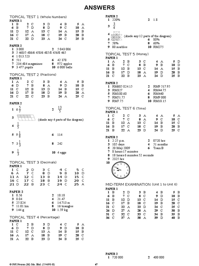 Topical Test 1 3 4: (Whole Numbers) | PDF | Physical Quantities | Geometry