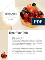 Fruit Tart Food PowerPoint Templates Widescreen