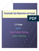 Groundwater Data Requirement and Analysis