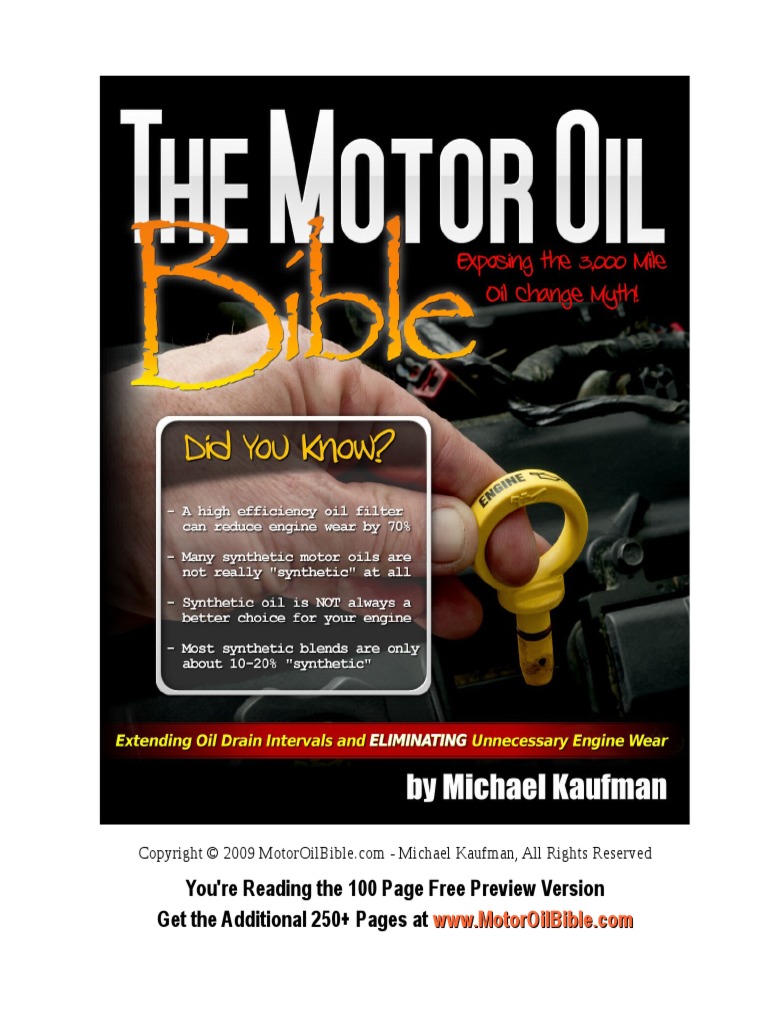The Motor Oil Bible Michael Kaufman PDF Motor Oil Viscosity