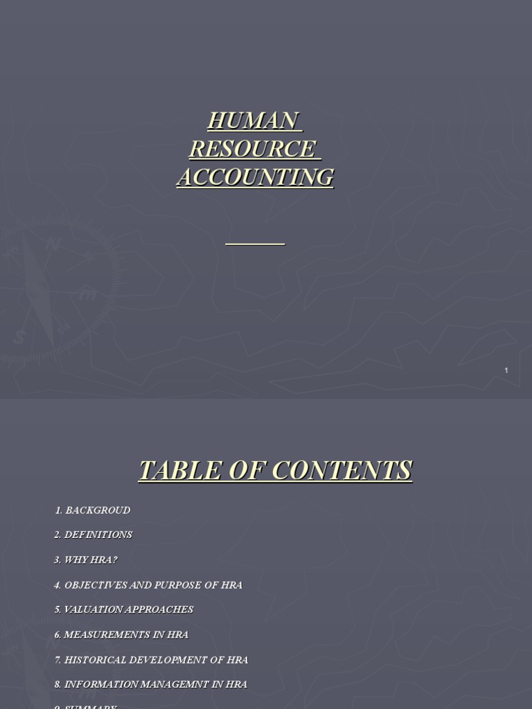 Human Resource Accounting Objectives | PDF | Valuation (Finance ...