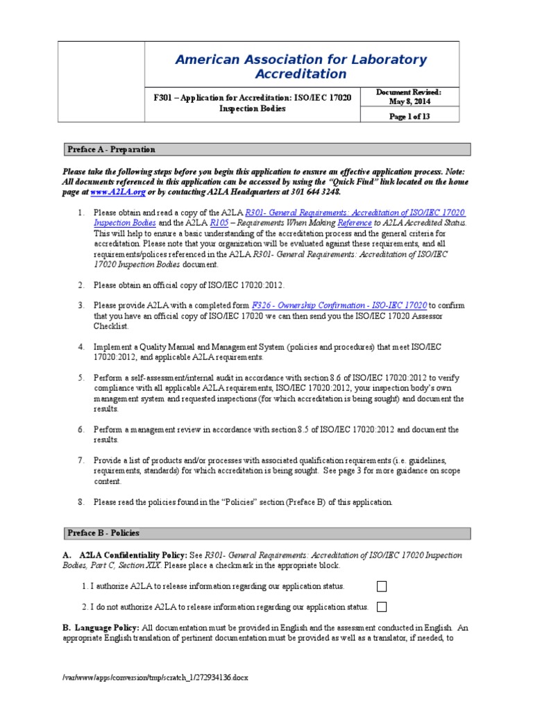 17020 Application | Per Diem | Fee