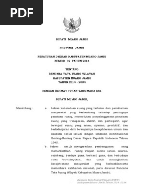 Perda Rtrw Kabupaten Muaro Jambi