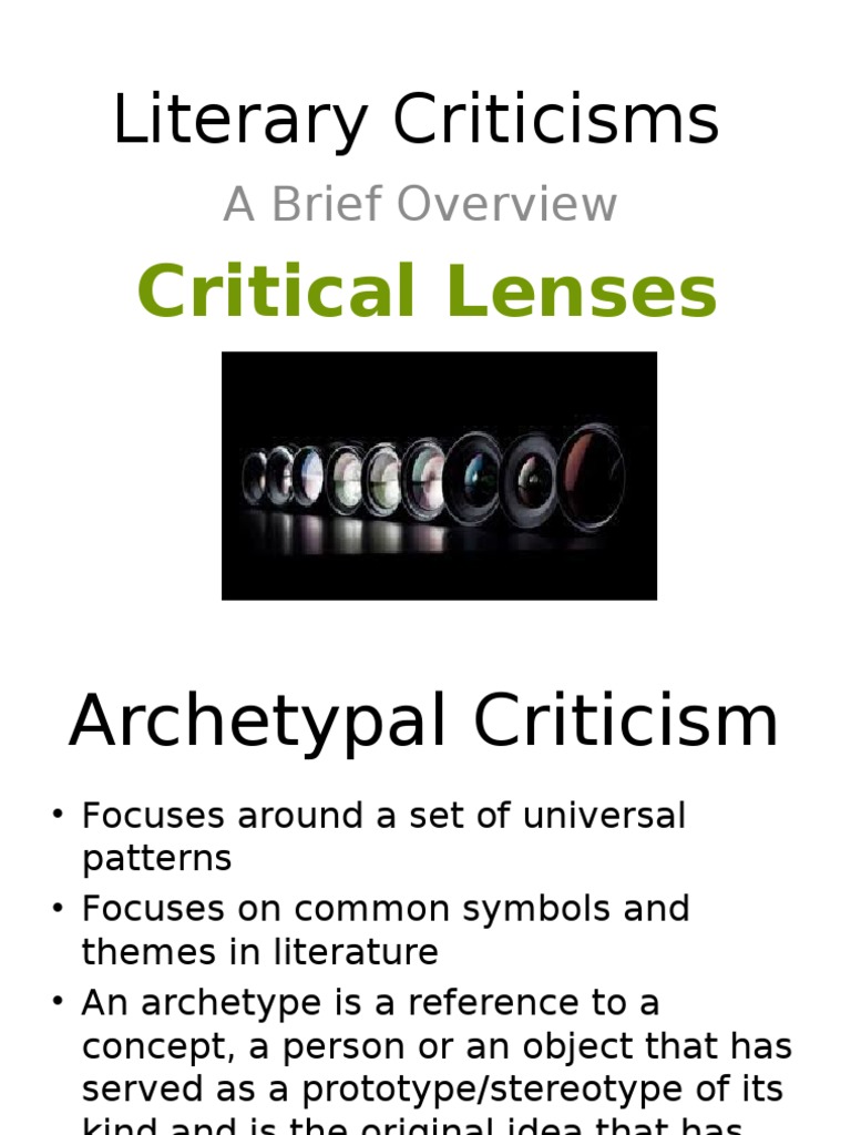 Critical Lenses PDF