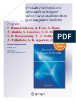 Perspectives of Indian Traditional and Allopathic Professionals on the Role of R-S in Medicine_Ramakrishnan Et Al JRH June 2013