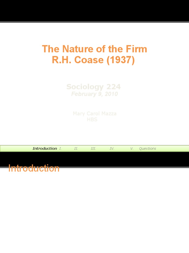 The nature of the firm r h coase pdf economics economic system