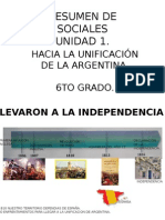 Resumen Unidad 1 Hacia la unificación Argentina 6to grado