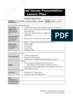 Education Issues Lesson Plan Final - Assumption School