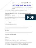 A Sample QTP Real-Time Test Script: For QTP Scripts & Documents Visit