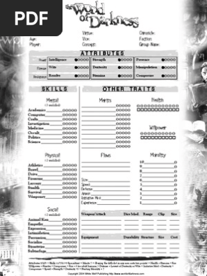 Vampire The Masquerade Character Sheet Pdf - Fill Online, Printable,  Fillable, Blank