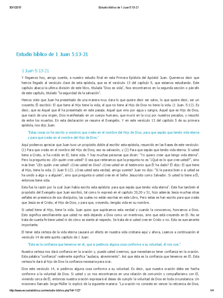 Estudio Bíblico De 1 Juan 513 21pdf