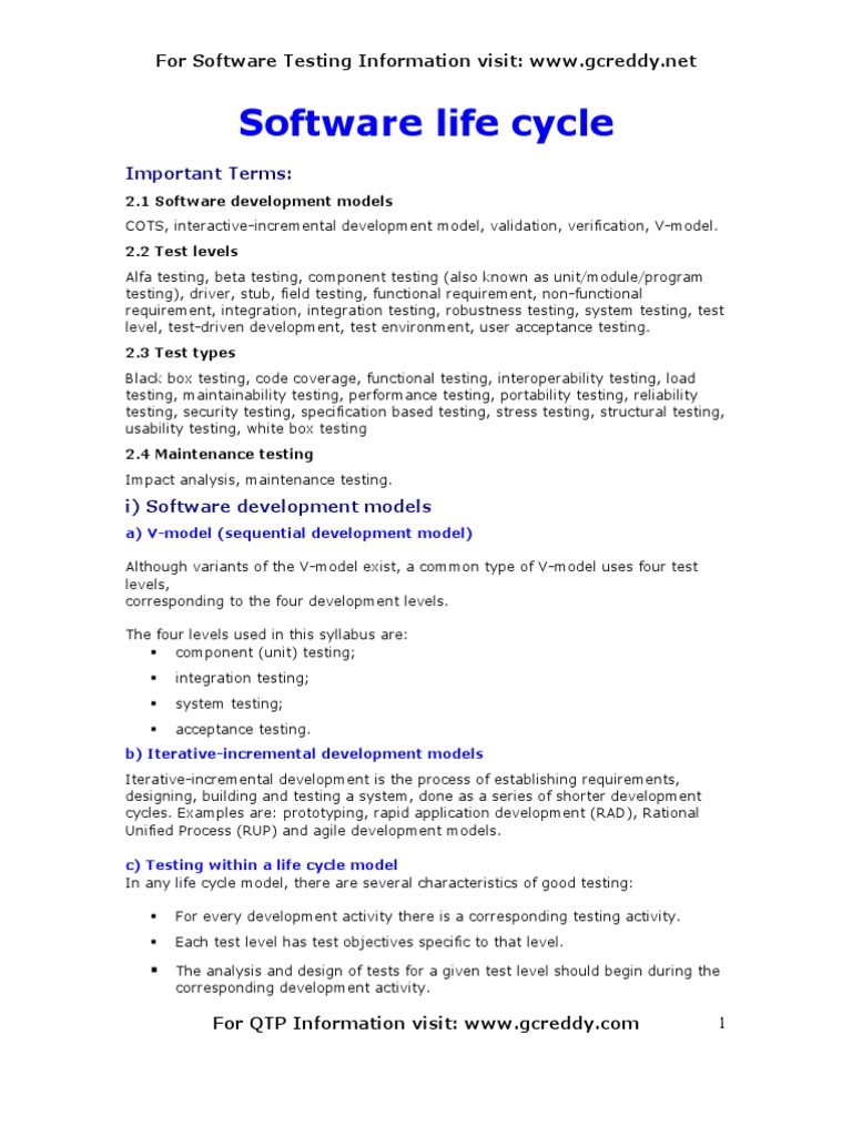 Software Life Cycle | PDF | Software Testing | Software Quality