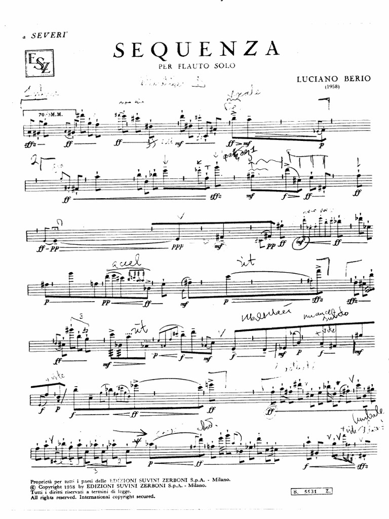 Berio-Sequenza I | PDF